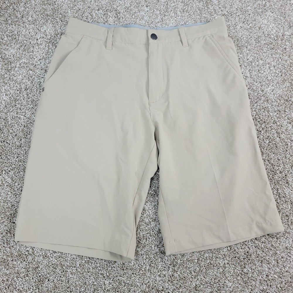 Adidas Mens 30 Solid Beige Elastic Waist Stretch‎ Chino Golf Shorts
